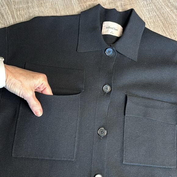 ARITZIA WILFRED FREE Women’s Black Ronnie Button Front Long Sleeve Sweater - Picture 8 of 10